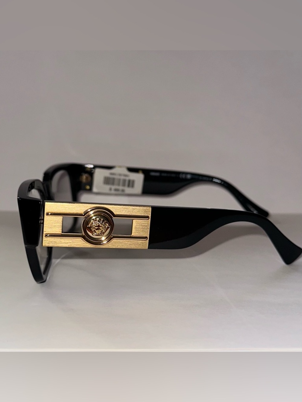 New Versace VE3350 Black Sunglasses with Gold Medallion